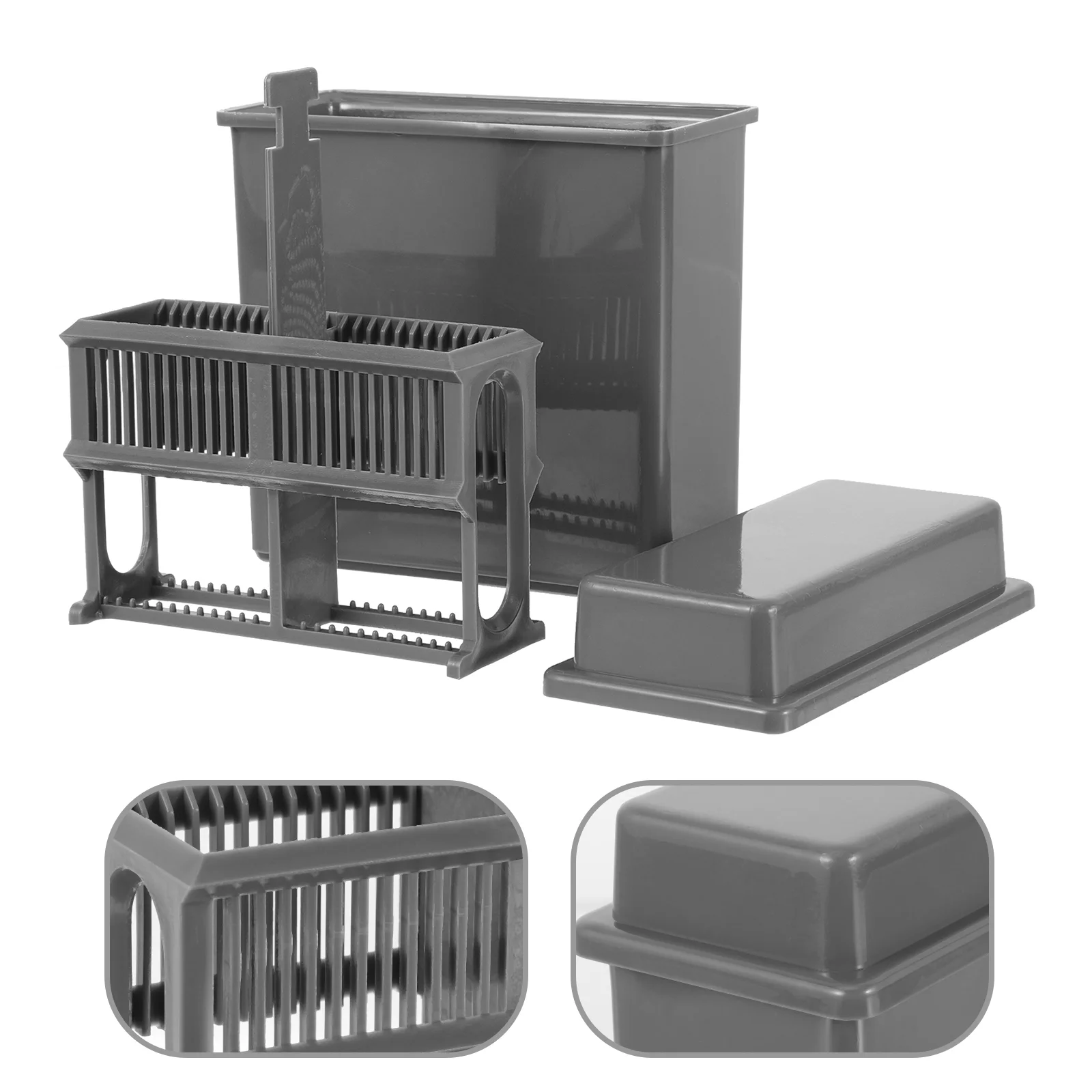 

Slide Rack Plastic Microscope Slides Storage Laboratory Staining Jar 24 Slots Frames