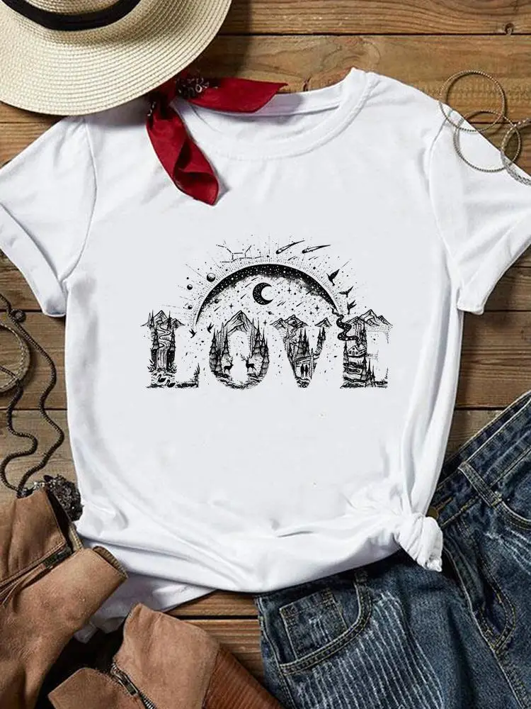 

Женская футболка с коротким рукавом и принтом, в стиле 90-х