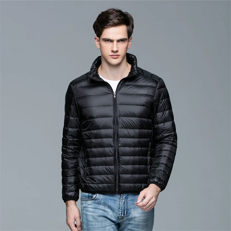 Men's Winter Down Jacket Ultra Light Down Jacket Men Windbreaker Feather Jacket Man Lightweight Portable Warm Coat
