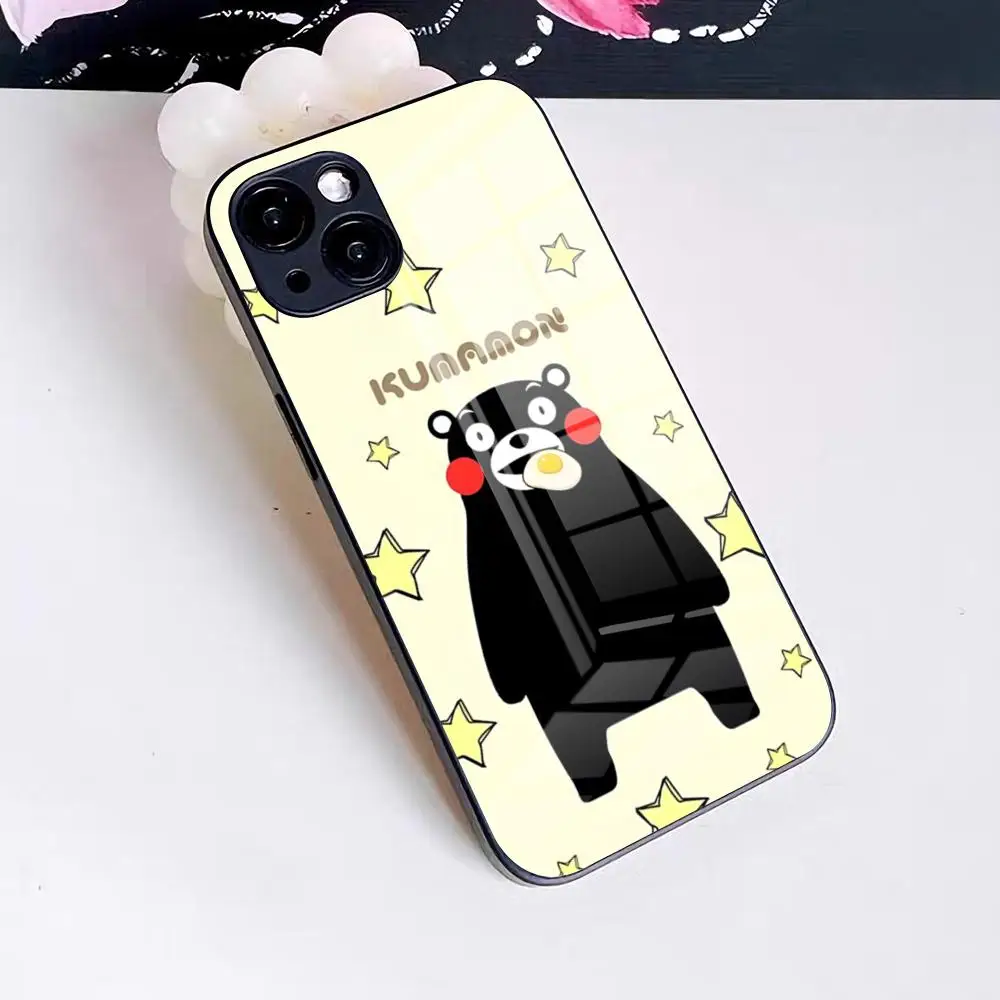 Мультяшный чехол K-kumamoN для iPhone 17 Pro Max 16 15 14 Pro Max 13 11 X Xs Xr 8 7Plus, стеклянная накладка (art.: 3920dbc3cf888) - 3920dbc3cf888