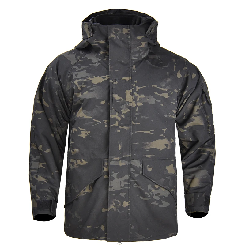 G8 Men Hiking Jackets Camouflage Thermal Thick Coat + Liner Parka Military Tactical Hooded 2in1 Jacket Waterproof Outwear Winter