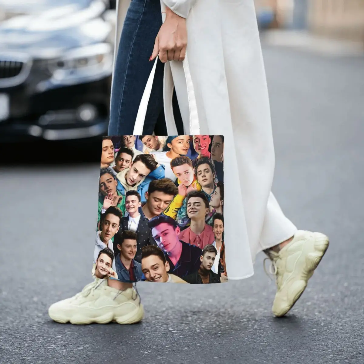 

Noah Schnapp Collage Women Canvas Handbag Large Capacity Shopper Bag Tote Bag withSmall Shoulder Bag