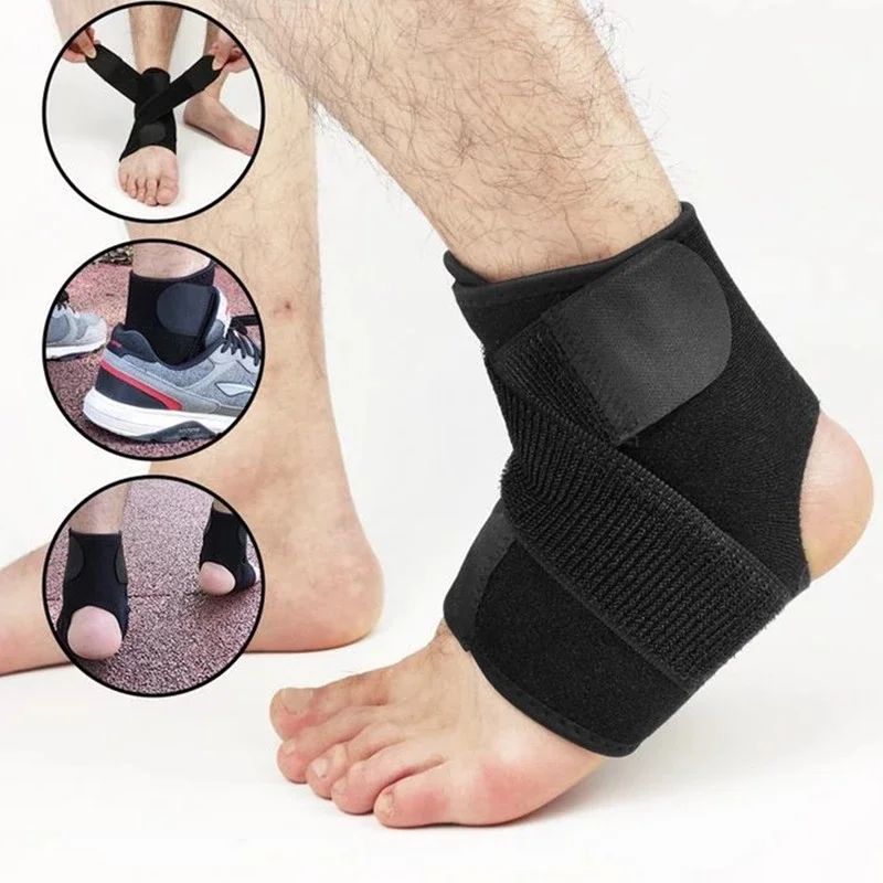 

Safety Ankle Support Gym Running Protection Foot Bandage Elastic Ankle Brace Black Band Anti-slip Guard Sport Fitness Support