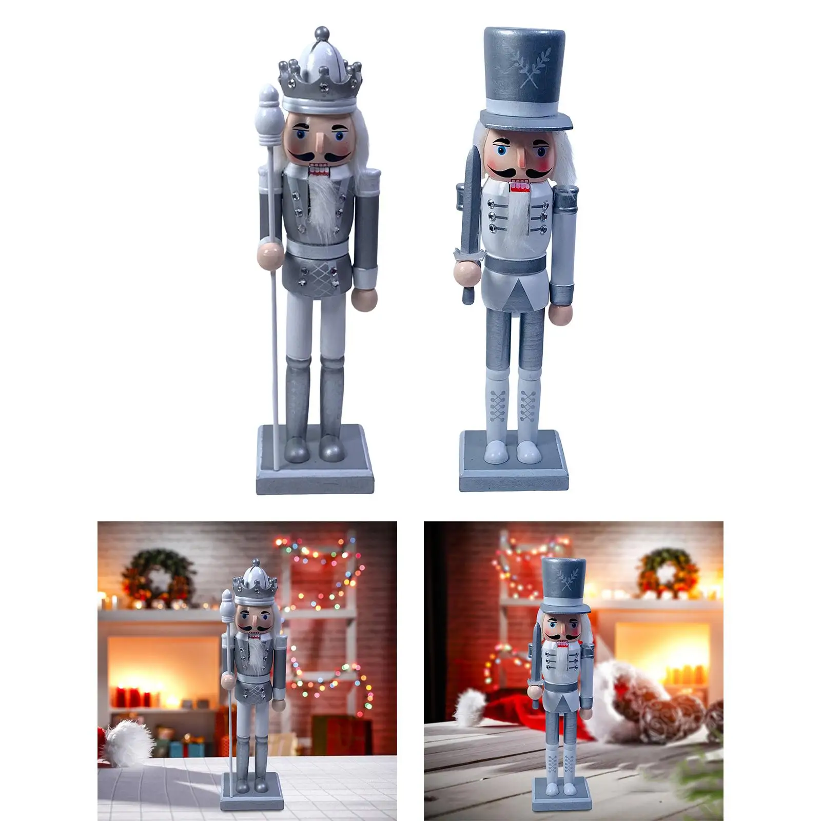 

2 шт. 12-дюймовые фигурки гайковёров, рождественские декоративные фигурки, декор ручной работы