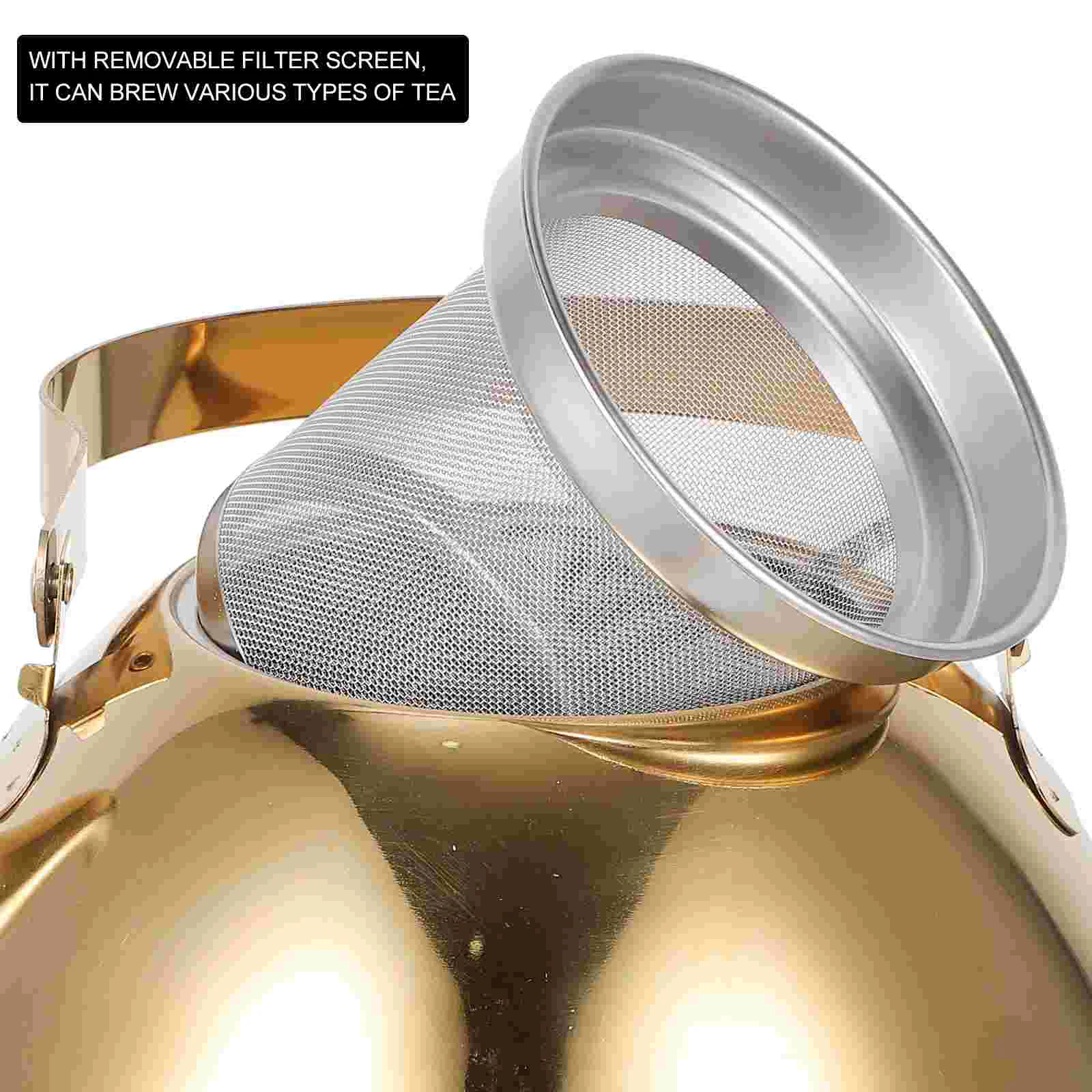 

Stainless Steel Teapot Pitcher Household Modern Desktop Decor Office Kettle Small