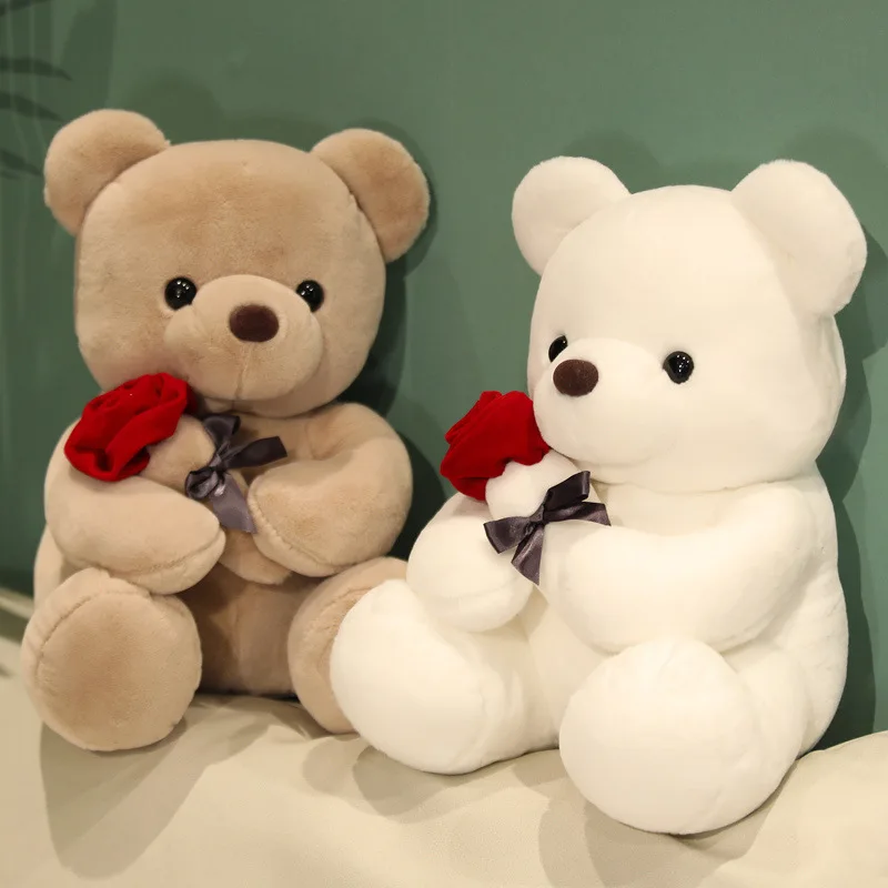 

2022 Cute / Soft / Plush Bear Toy / Bear Doll with Roses / Valentine's Day Gift / Christmas Gift