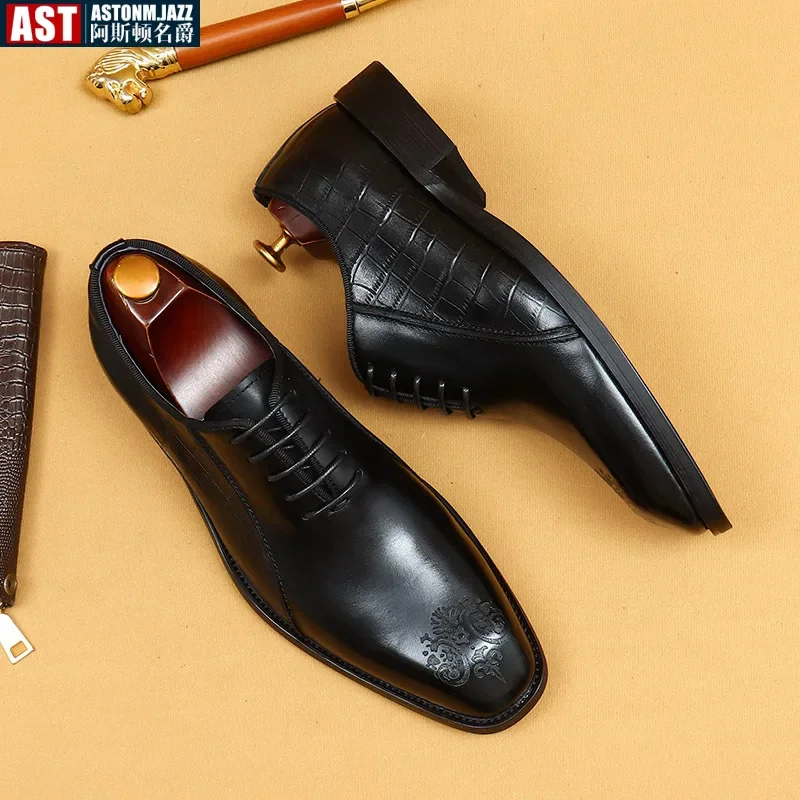 Туфли мужские кожаные ручной работы успешная Деловая и офисная удобная обувь