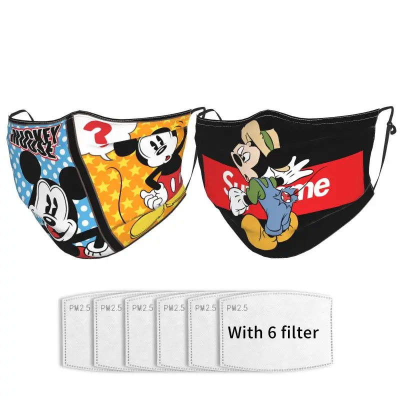 

Disney Cartoon Printing Adult Mask Outdoor Sports Protection Sunscreen Dust Masks Washable Adjustable Suitable Men Women 2PCS