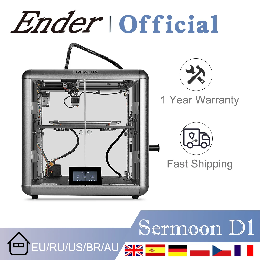 

Creality 3D Sermoon D1 Printer Silent Mainboard Ender Semi Enclosed Printer Dual Z Axis All-metal Extrusion Smart Sensor