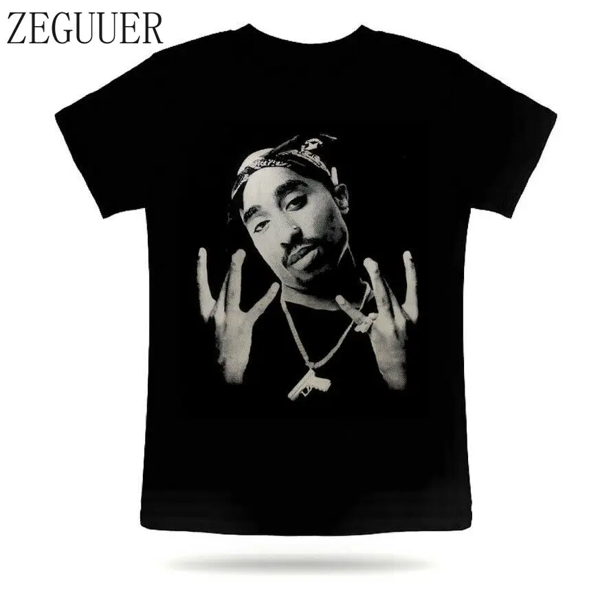 

Футболка Tupac в стиле хип-хоп с коротким рукавом и графическим принтом в стиле Харадзюку