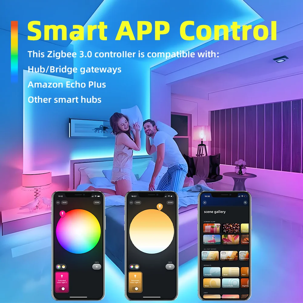 Фото Светодиодный контроллер DOMRAEM Zigbee 3.0 Smart 5 в 1 DIMMER WW/CW RGB RGBWCCT Strips работает с концентраторами 3.0 (Hu*e/Echo Plus и т. д. )Alexa/APP №4