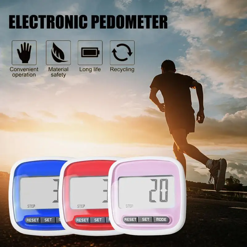 

3D TriAxis Electronic Pedometer Accurate Step Counter With Large Dispaly Clip Walking Pedometer Step Counter For Running