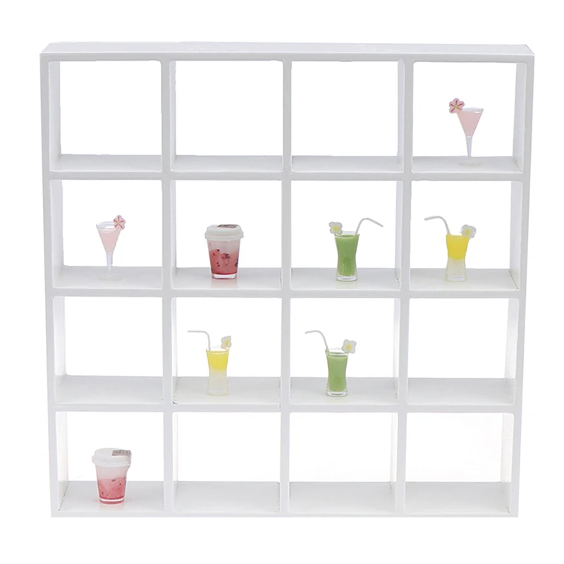 

1 шт. 1: 12 миниатюрный деревянный стеллаж для хранения кукольного домика 16 ячеек полки для кукольного домика мебель игрушки декор