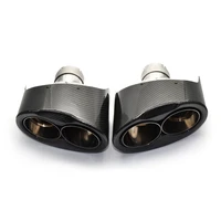 sypes 1 pair of carbon fiber rs3 exhaust heads tai for audi rs4 rs5 rs6 rs7 a3 a4 a5 a6 a7 dual muffler carbonexhaust tip system