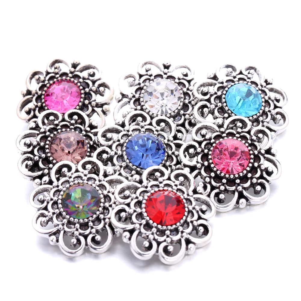

Wholesale New Arrivals DIY Cufflinks Flower Gemelos Accessories Fit 18mm New In Bracelet Clasp Jewelry For Men And Women B556
