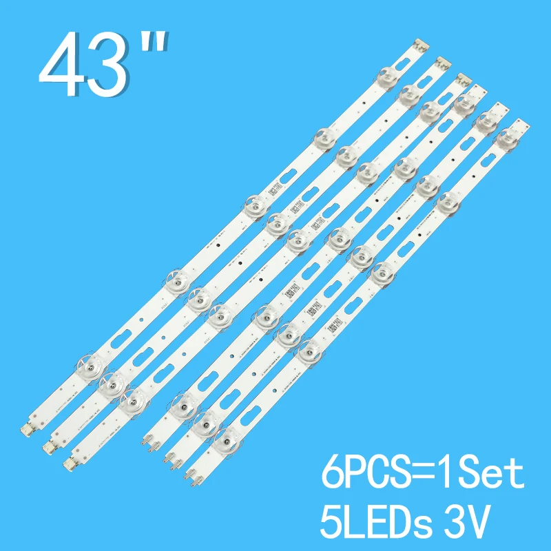 6PCS (3A+3B) 3V For Samsung 43 "TV JL.D430A1330-408AR-M LM41-00889A LM41-00907A Un43tu7000g Un43tu8000g UA43TU7000 UA43TU8000