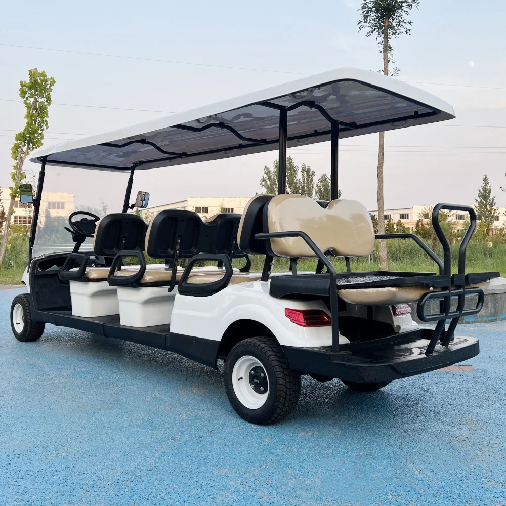 2024 белая электрическая тележка для гольфа на внедорожник 2 4 6 8 мест литиевая