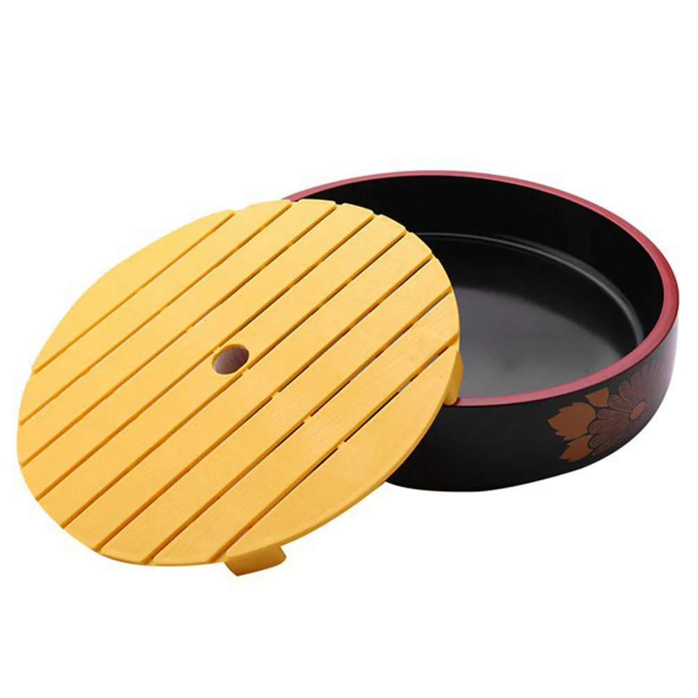

Sushi Plate Round Dining Set Serving Tray Accessory Appetizer Sashimi Supply Multi-function Abs Household