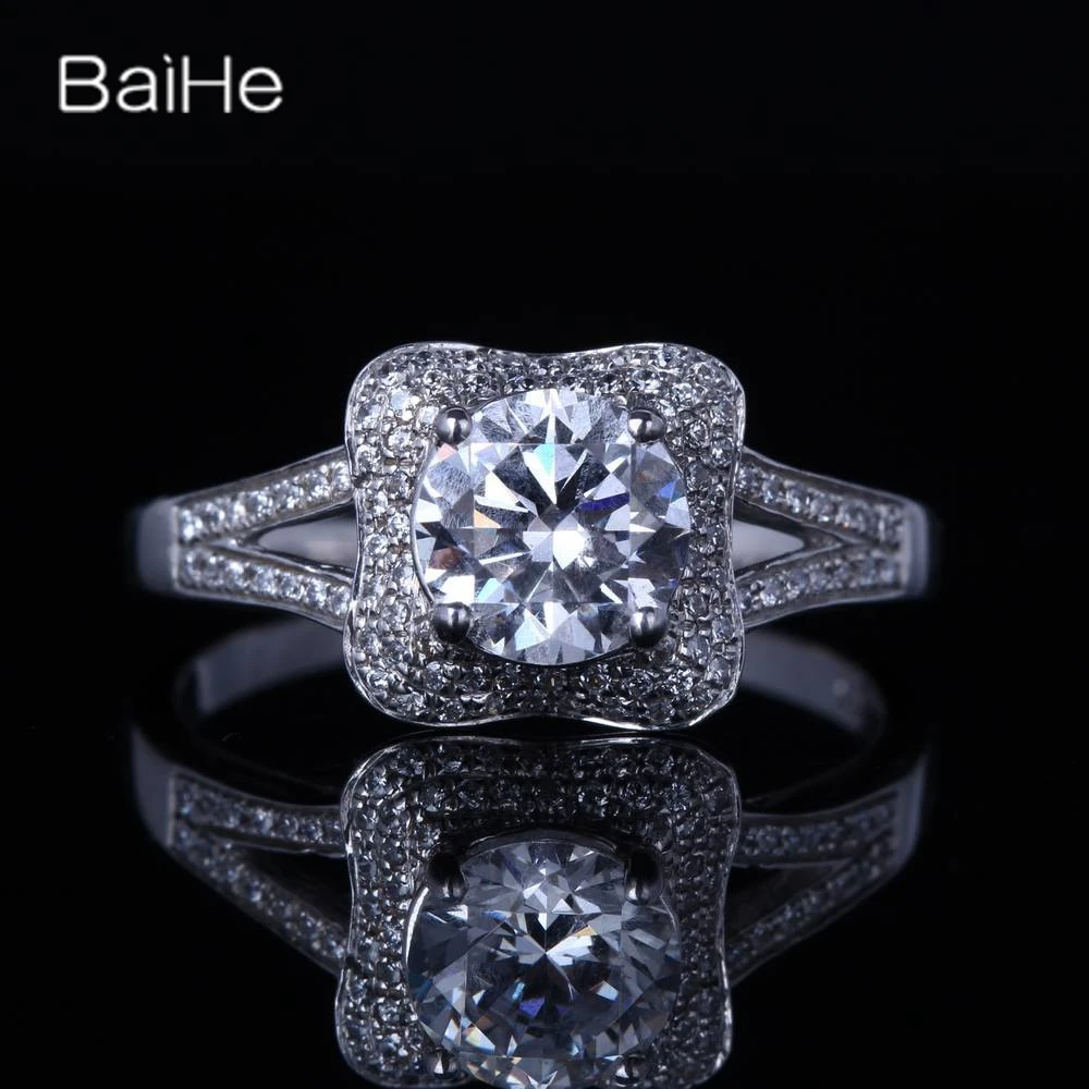 

BAIHE Sterling Silver 925 Cubic Zirconia Ring Women Men Engagement Vintage Office/career Fine Jewelry Fáinne Zirconia Ciúbach