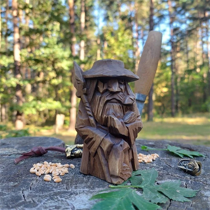 

Odin ThorTyr Nordic Pagan Statue Retro Resin Crafts Personalized Desktop Ornament for Home Living Room Office Garden Supplies