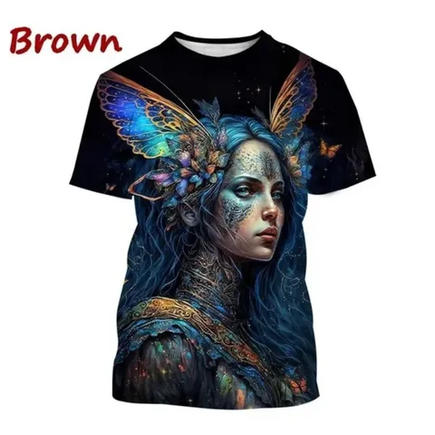 Hot Selling New Fairy 3D Printed T-shirt Forest Elf Round Neck Short Sleeve Magic Elf Fashion Casual Top for Men and Women
