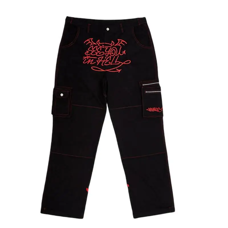 

Baggy Pants Retro Y2K Mens Baggy Cargo Pants Adjustable Hip Hop Style Pants For Boys Girls Wide Legs Mens Streetwear Trousers