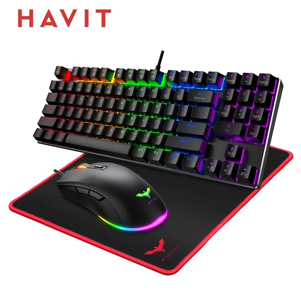 HAVIT KB486L Mechanical Gaming Keyboard 4800DPI 6 Button Mou
