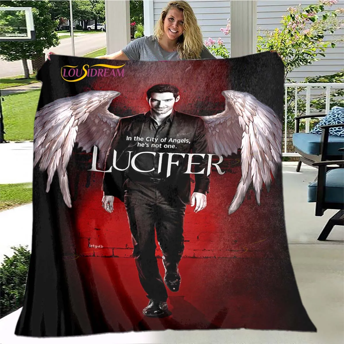 

Lucifer Blanket Flannel Blanket Super Soft Fleece Throw Blankets for Bedroom Couch Sofa Blankets Blankets for Beds