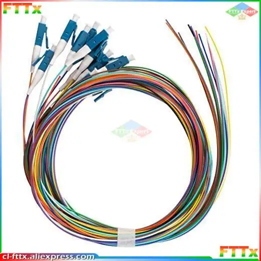 Free Shipping 12 Colors LC/UPC Pigtail-SM(9/125) Fiber Optical Patch Cord/Pigtail 1M fanout fiber optic Pigtails SM simplex