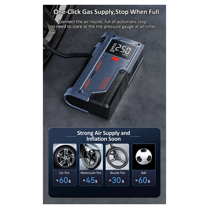 Автомобильный воздушный насос 14 8 В накачка шин автомобильный аварийный 10000 мАч