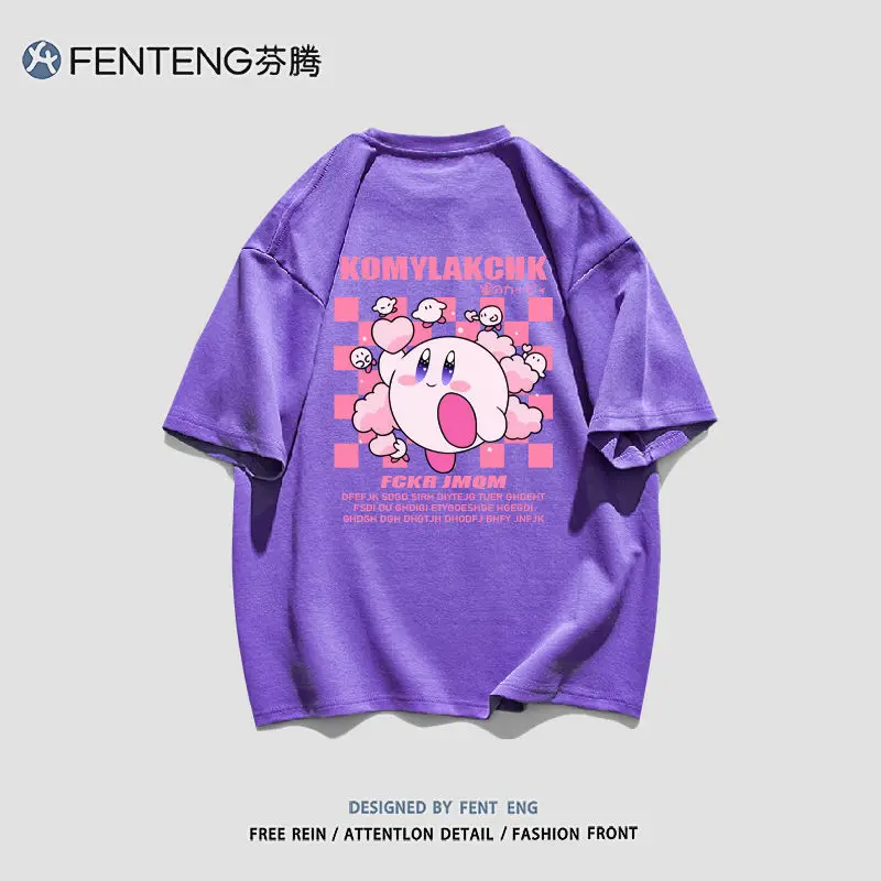 Kawaii Kirby аниме вокруг хлопка Студенческая Повседневная Универсальная женская