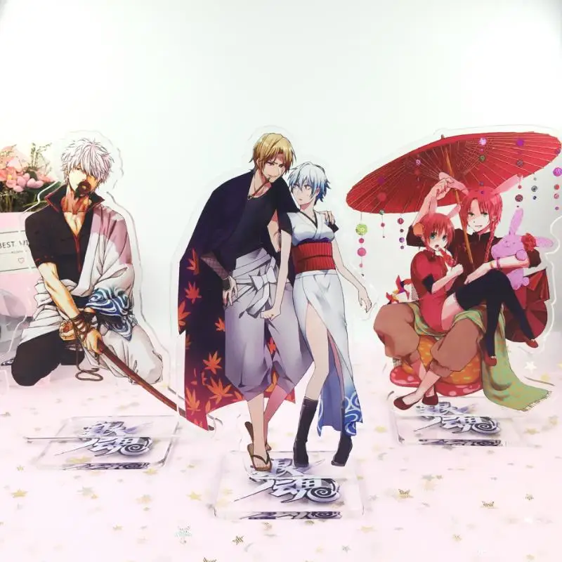 

1 шт. новый аниме японская гинтама Саката гинтоки Садахару фигурка на акриловой подставке Модель Держатель для тарелок Топпер для торта фиг...