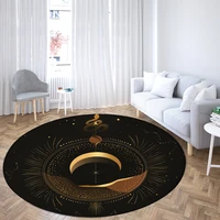 psychedelic black moon round rugs mysterious eyes sofa rug home living room bedroom bathroom floor mats print decorate carpet