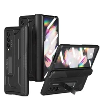 luxury case for samsung galaxy z fold 3 case shockproof cover for samsung z fold3 case samsung w22 hinge fundas with stand