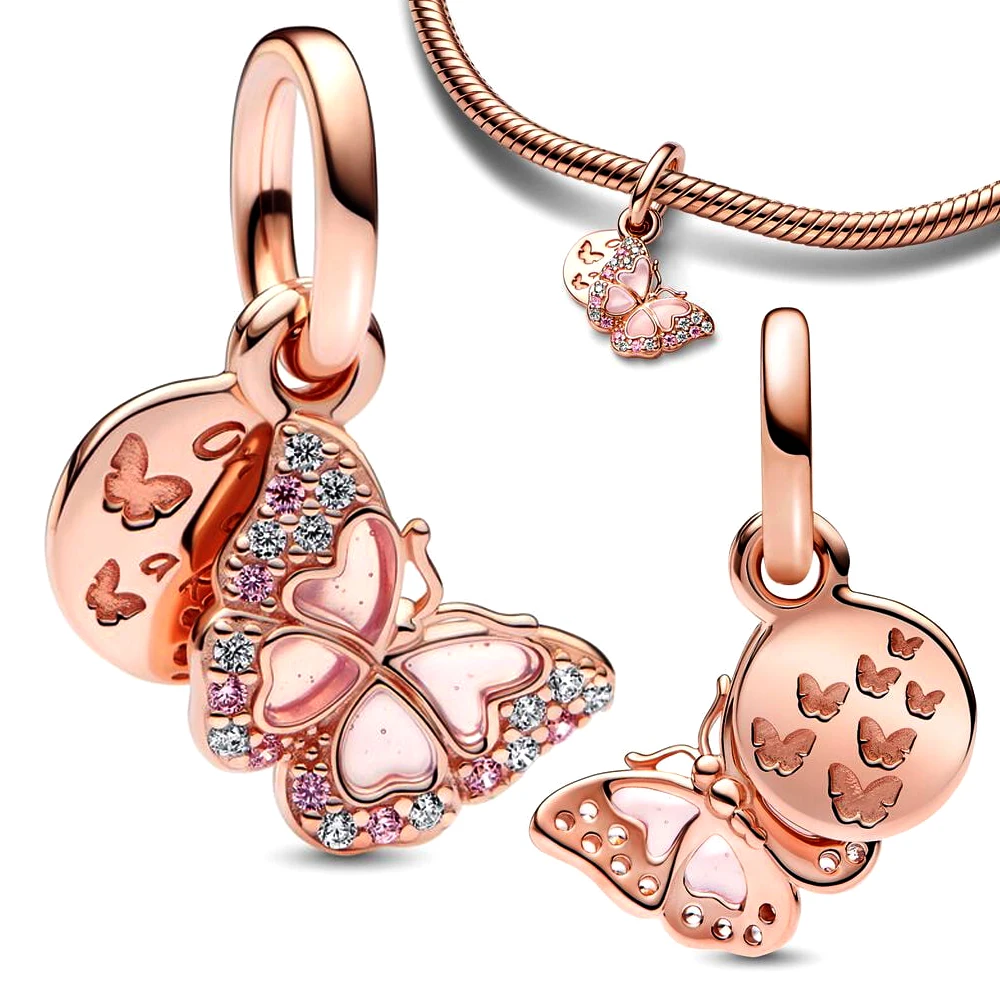 

Женский браслет из серебра 925 пробы, с подвеской-бабочкой