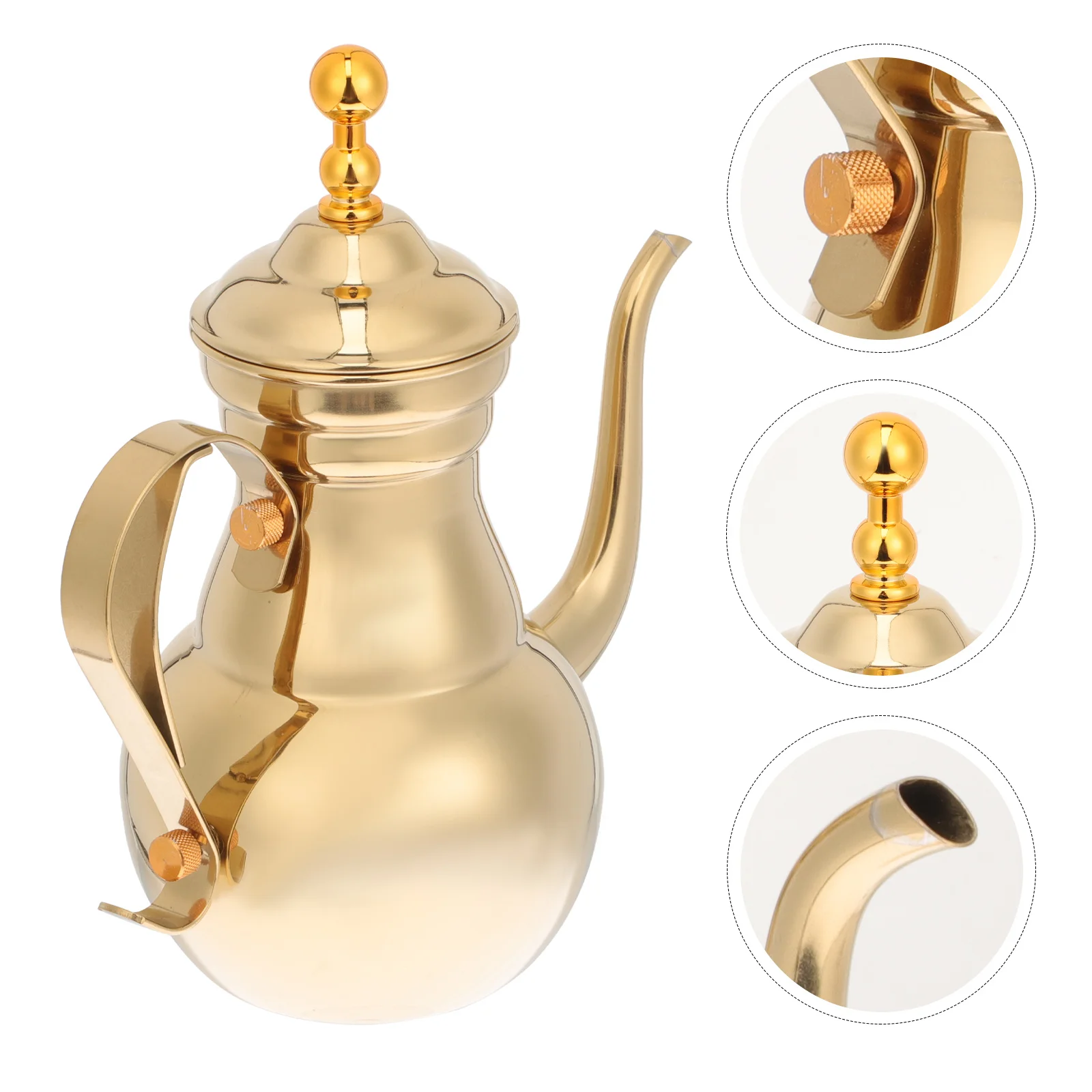 

Coffee Kettle Pot Tea Teapot Court Over Pour Infuser Gooseneck Steel Turkish Stainlessstove Filter Maker Stovetop Spout