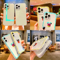bandai luxury mickey mouse phone case for iphone 13 12 11 6 6s 7 8 plus x xr 11pro xs max transparent soft tpu liquid silicon
