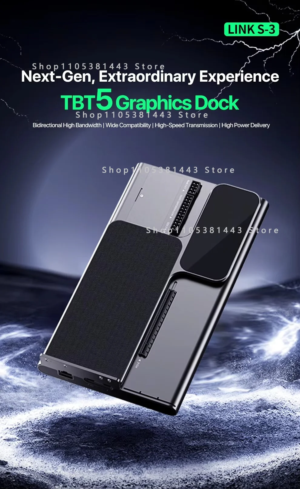 Фото Док-станция Thunderbolt 5 с разъемом для M.2 SSD, внешний док-станция для ноутбука с поддержкой внешней видеокарты, USB3.2*1, LAN*1, интерфейс PCIEX16 №2