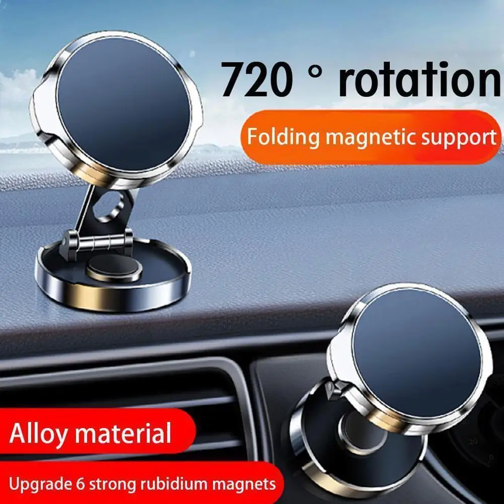 

Metal Magnetic Car Phone Holder Foldable Universal Mobile Phone Stand Air Vent Magnet Mount Gps Support For Holders K5f6