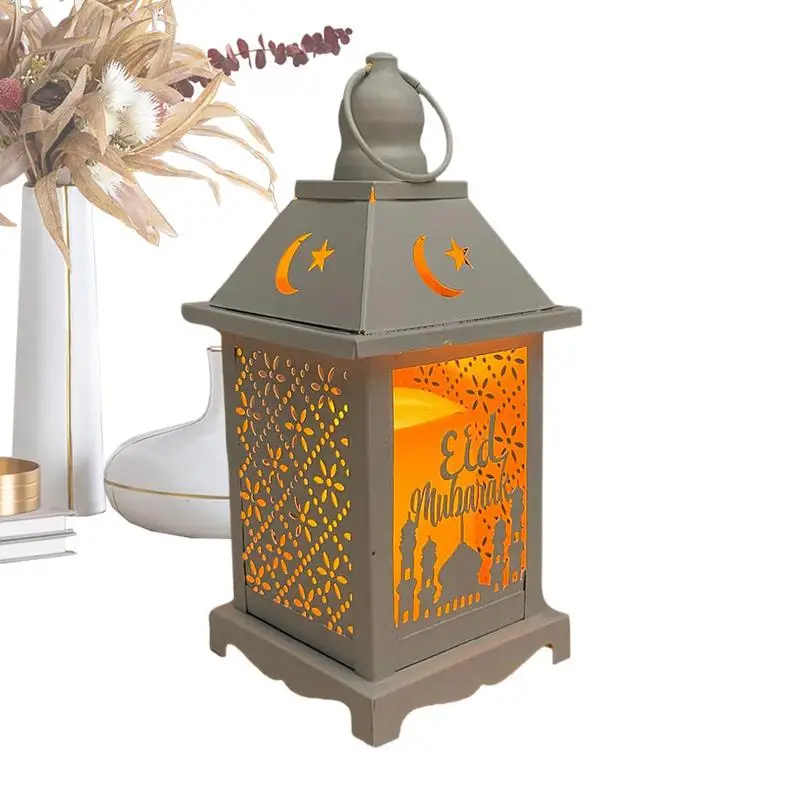 

Украшения для дома Eid Al Adha, деревянная подставка для стола, освещенный фонарь, искусственное событие, товары для украшения