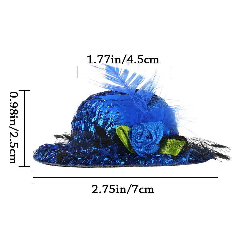 Шляпы для кур-миниатюр "Куриные шляпы" с пером верха и регулируемым эластичным ремешком для петухов, уток, попугаев и другой домашней птицы, стильный костюм на выставку.