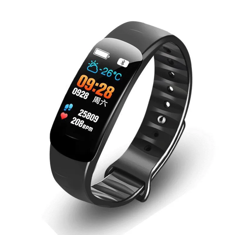 

Original C1plus Smart Bracelet Color Screen Sports Bracelet Pedometer Heart Rate Blood Pressure Call Message Reminder