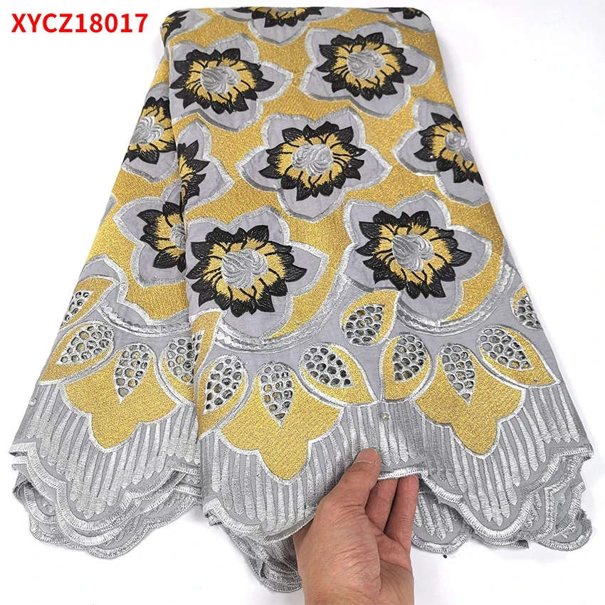 

New Arrival African Cotton Fabric By Swiss Dragonfly Style ​Ankara Lace For Woman Sewing Clothes XYCZ18017 b