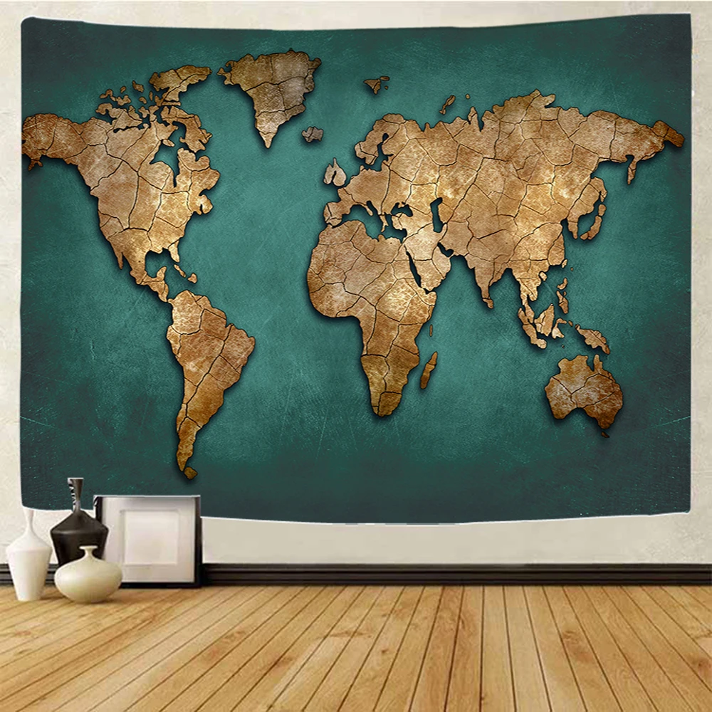 

Винтажный гобелен с изображением морской карты мира для домашнего искусства в стиле хиппи бохо Декор простыня фон диван одеяло