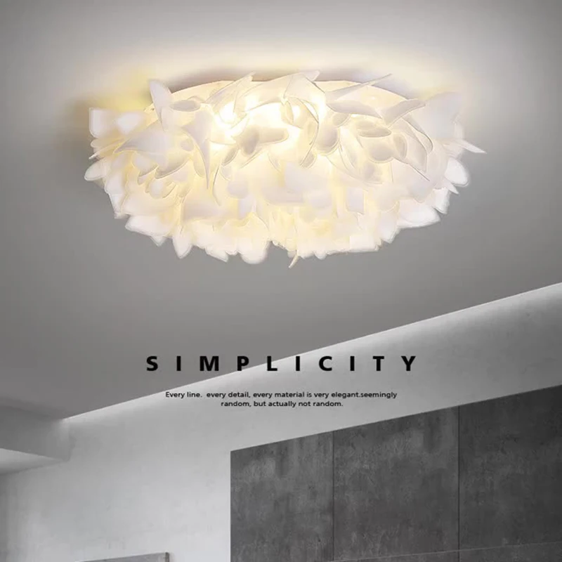 

Modern White LED Chandeliers Ceiling Light Petal Decoration Lamp Holder Bedroom Dining Room Chandelier Ceiling Lamp