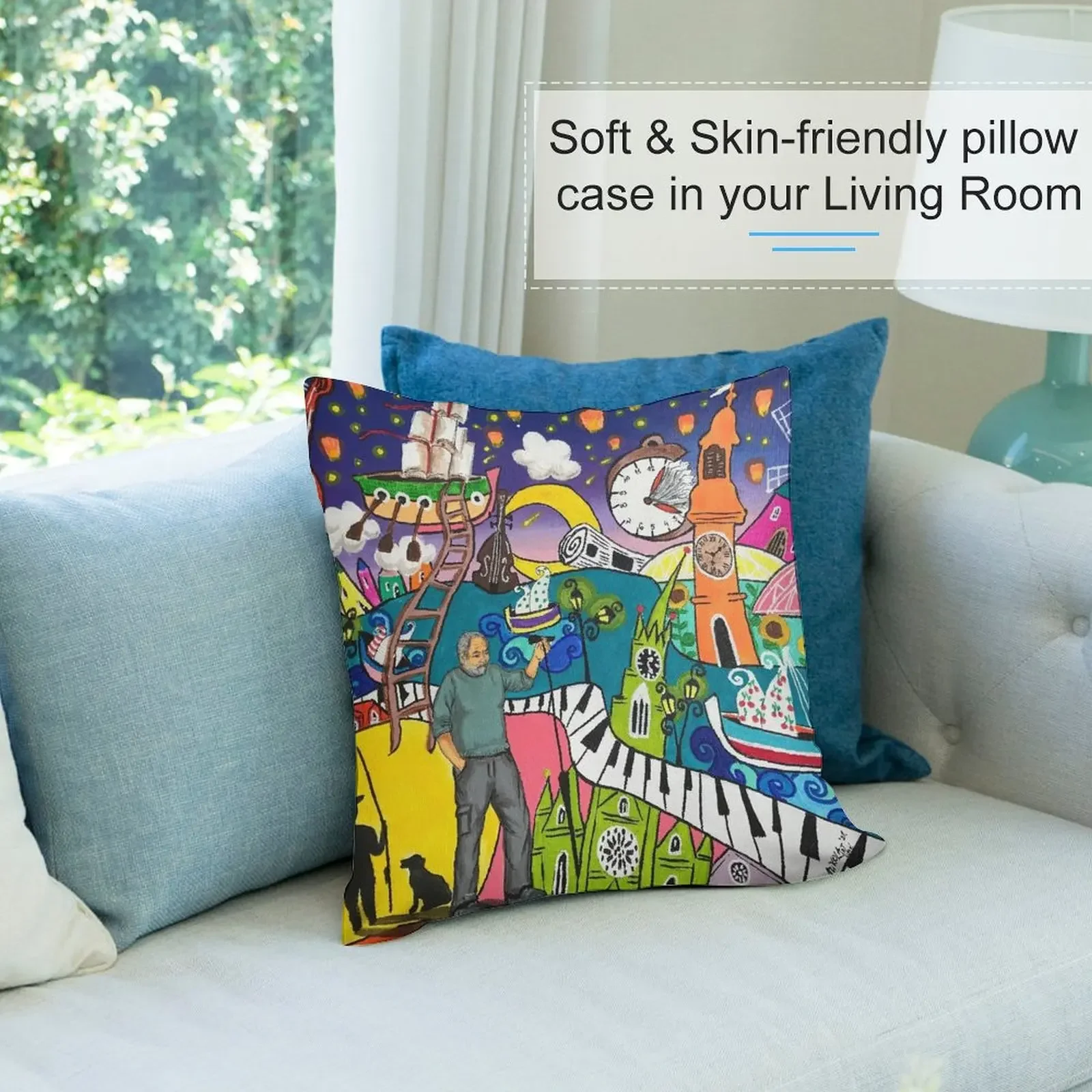 Djordje Balasevic Noc kad sam preplivao Dunav Декоративная подушка Рождественские чехлы Наволочка