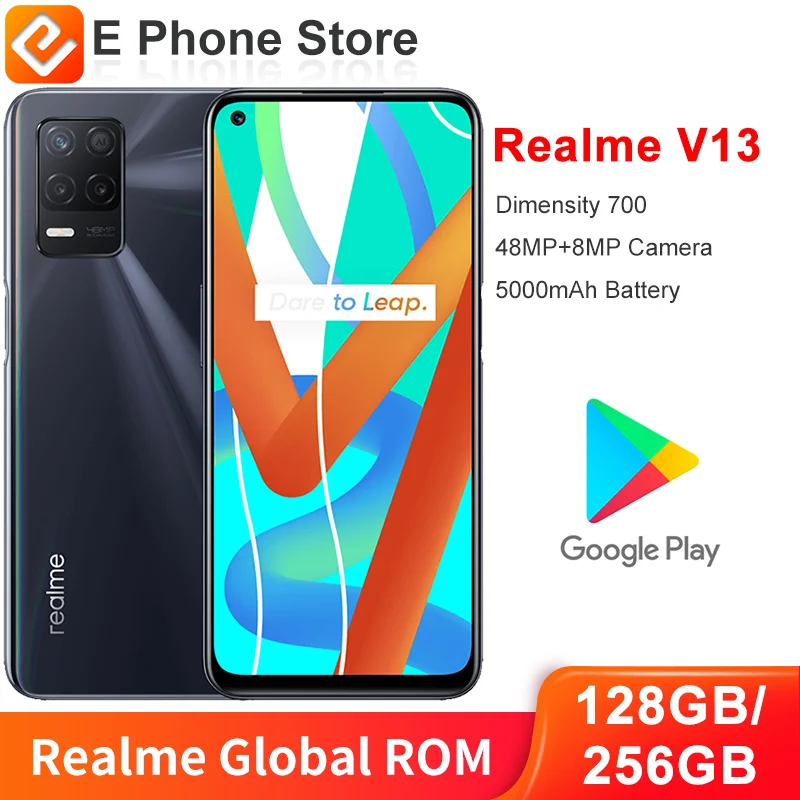 

Смартфон Realme V13 с глобальной прошивкой, 128 Гб/256 ГБ, экран 700 дюйма, камера 48 Мп + 8 Мп, аккумулятор 6,5 мАч, распознавание лица
