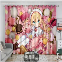 anime kawaii hololive window drapes 3d printed virtual youtuber blackout kitchen curtain folio1 piece home room custom shading