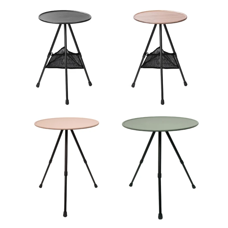 

69HD Camping Table Aluminum Alloy Outdoor Table Telescopic Adjustable Round Table Camping Lightweight for Travel Hiking BBQ