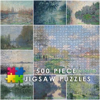 impressionist art landscape 500 piece jigsaw puzzles claude monet artwork print puzzles paper decompress educational toys gifts